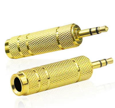 50PCS Gold Plated 3 5mm 1 8 Jack Plug to 6 35mm 1 4 Stereo Audio Headphone Converter Socket Adapter