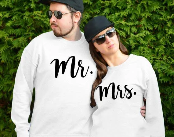 Свитшот Sugarbaby Mr и mrs толстовки для пар свитшот мужчин женщин одежда младенцев