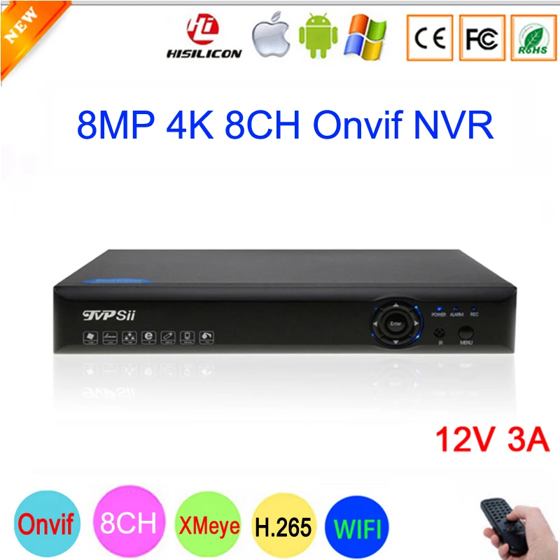 

Bule-Ray Panel Hi3536C XMeye Audio 8CH*4K/32CH*5MP Surveillance Video Recorder 8MP 4K 8CH 8 Channel H.265 IP Onvif WIFI CCTV NVR
