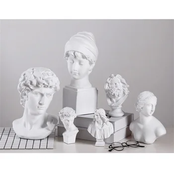 

European Greek Character Bust Artwork Sketch Resin Ornaments Simulation Venus Character Sculpture Desktop Crafts Home Shop Decor