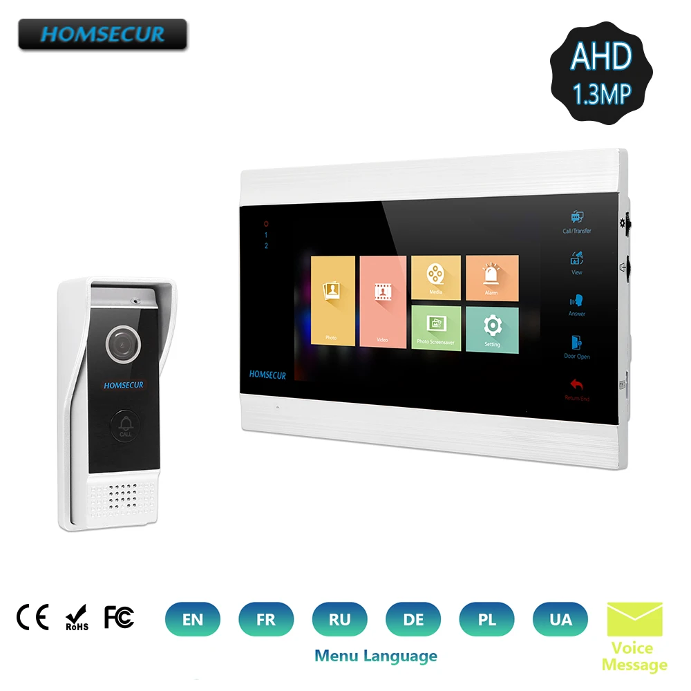

HOMSECUR 7" Hands-free Video Door Entry Security Intercom with Waterproof Camera BC031HD-B + BM705HD-B