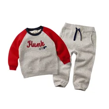2018 Winter spring Kids Thicken clothing suit Baby Boys Girls Plus Velvet Hoddies t shirt Pants