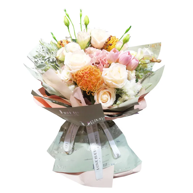 Hot Sale Korean Plastic Waterproof Printing Flower Bouquet