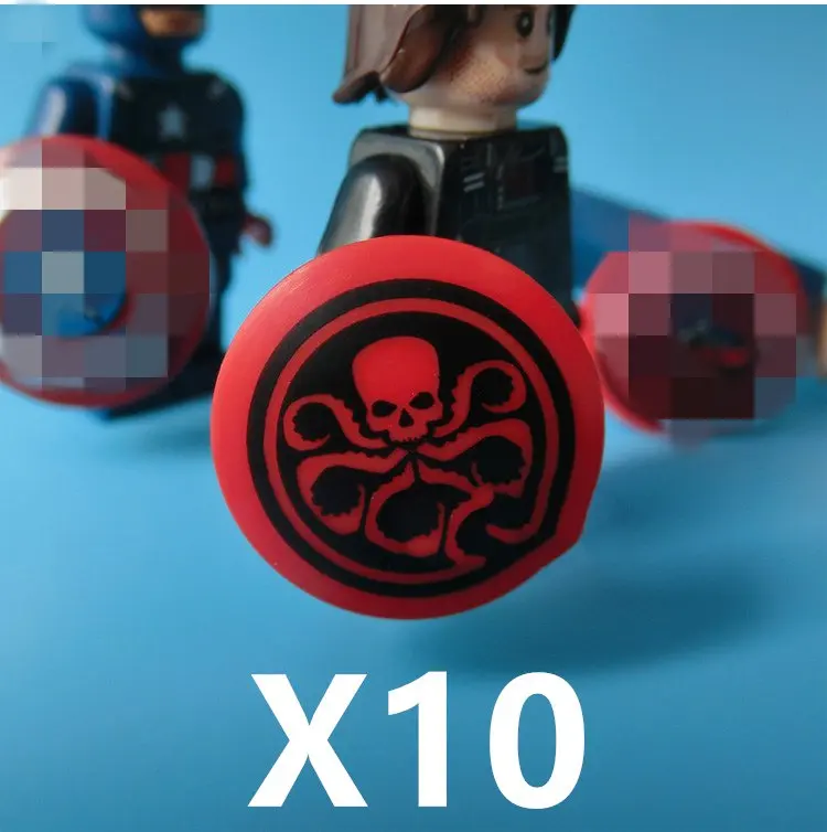 Beste 10 stks Hydra Shield voor minifig SUPER HEROES AVENGERS Captain America Monteren Gebouw Model Baksteen Blokken Kinderen Speelgoed Geschenken