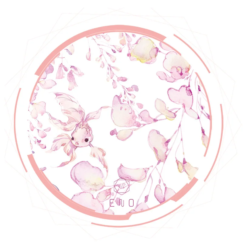 

Special ink 40mm wide Pink lucky goldfish decoration washi Tape DIY Diary scrapbooking masking tape With release paper