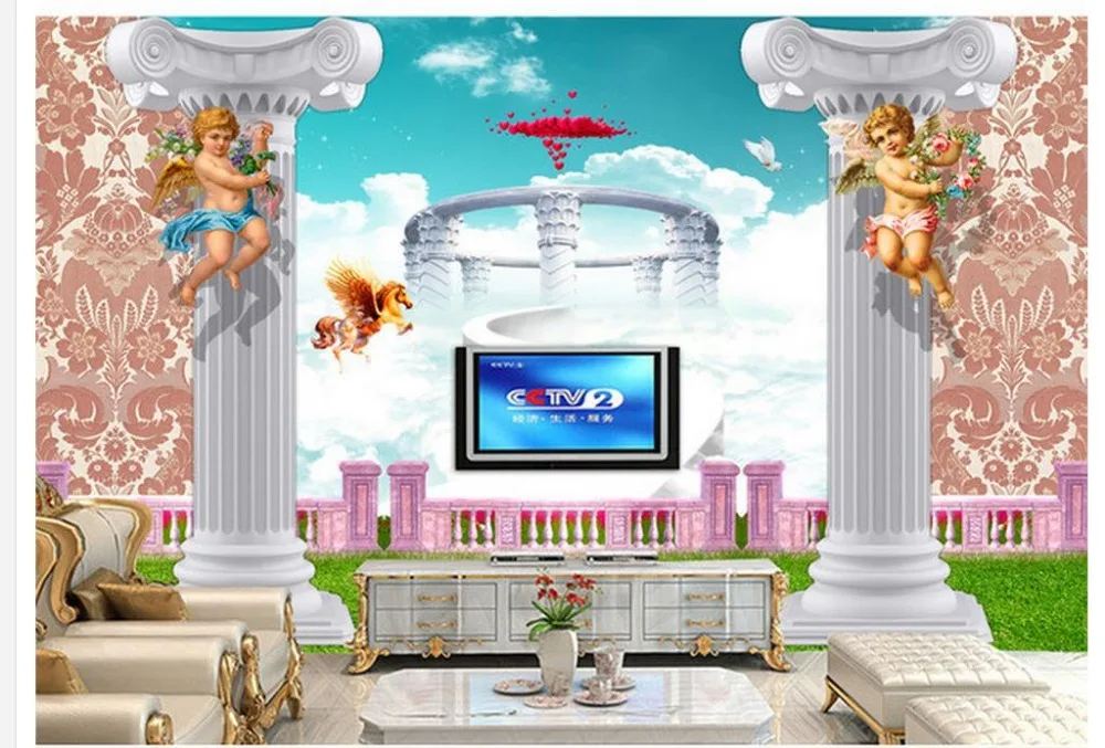 

Home Decoration Fashion 3D European angel background wall 3d stereoscopic wallpaper mural 3d paintings