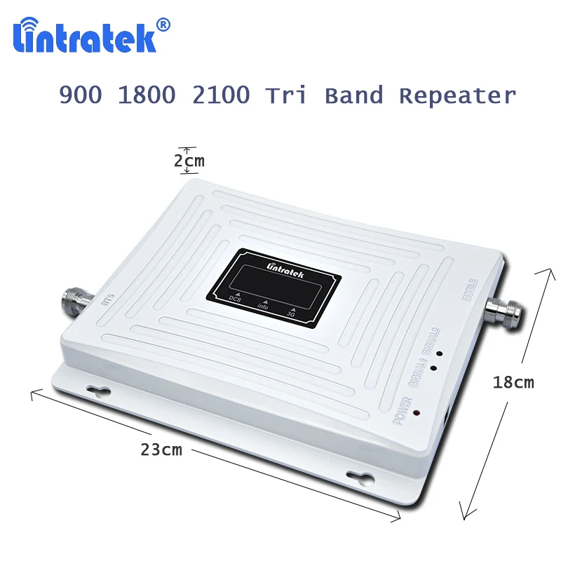 Lintratek 2100 1800 900 Celular усилитель сигнала мобильного телефона 2g3g4g dcs wcdma 65dB