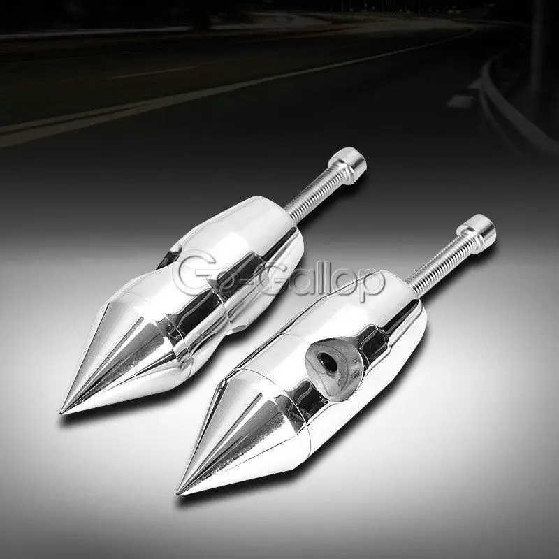 Chrome Aluminum Spike Billet 1" Handlebar Risers For Harley Davidson Softail Dyna Sportster