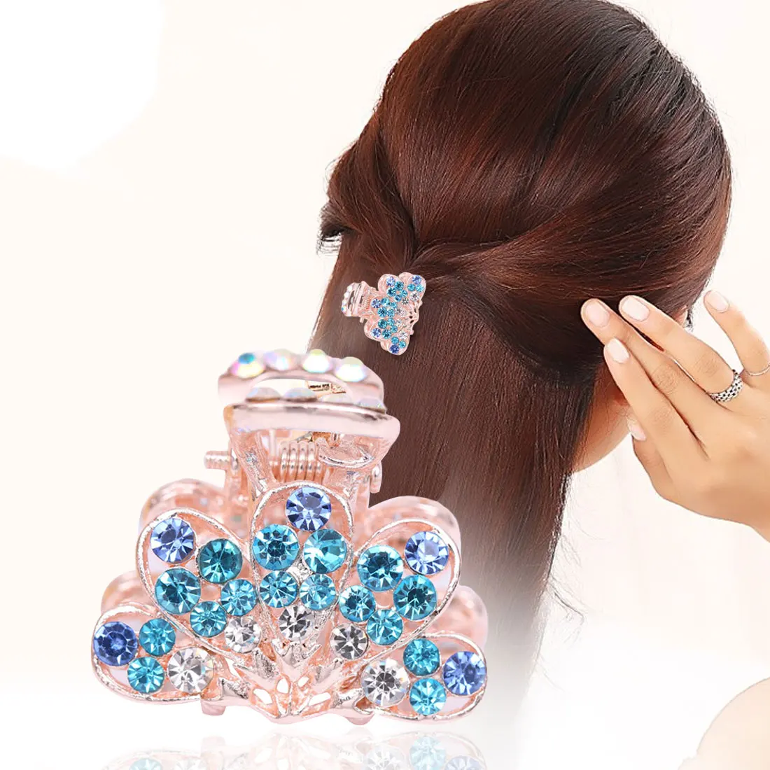 

Chic Hair Ornaments Claw Accessories Imitation Crystal Metal Hair Claws Clip for women Girls Crab Fashion unique Hair Claw Hot