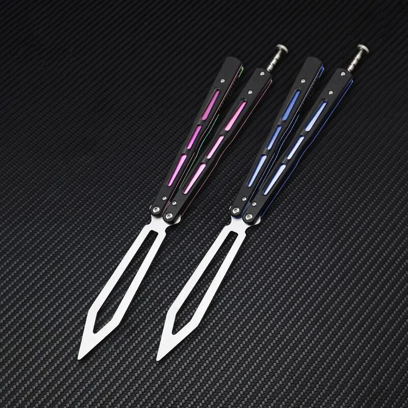 Butterfly Trainer Knife C94 Sword head 440C Blade G10 Handle Ball bearing Not Sharp Hunting Jilt Knife Edc Folding Pocket Knife