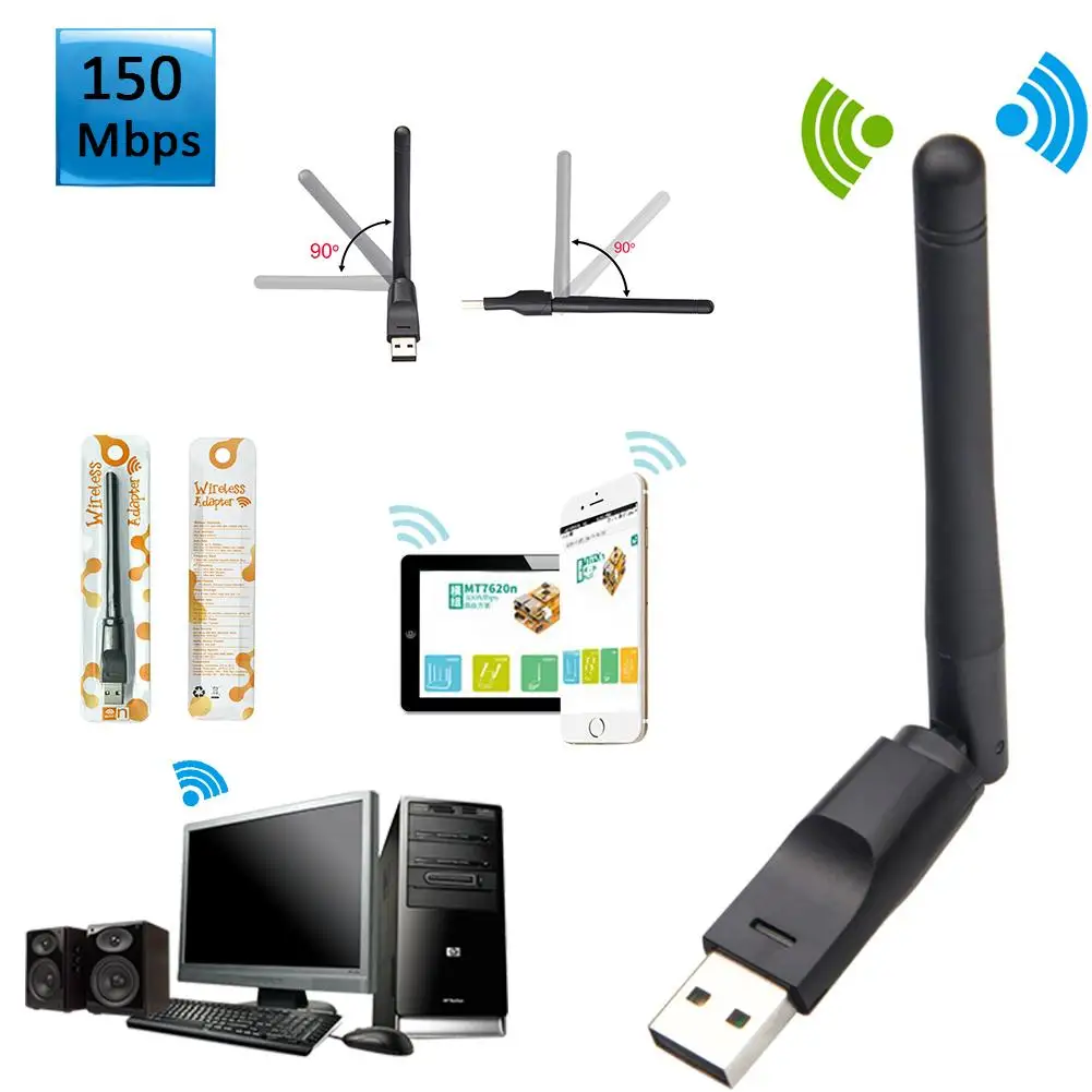 

150Mbps USB High Gain WiFi Wireless Adapter With Antenna Durable USB Wifi Adapter With Antenna Support Wholesale