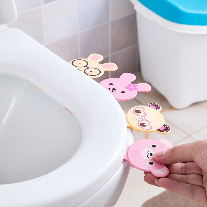 1pc Cartoon Toilet Seat Lifters For Home Bathroom Plastic Toilet Cover Handle Holders Portable Toilet Lid Lifting Sticks