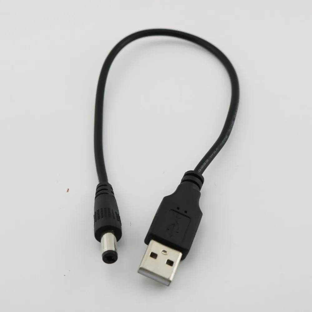 1 шт. USB 2,0 Тип A штекер для DC 5,5 мм/2,1 мм 5 вольт DC разъем питания зарядный адаптер Соединительный кабель 25 см