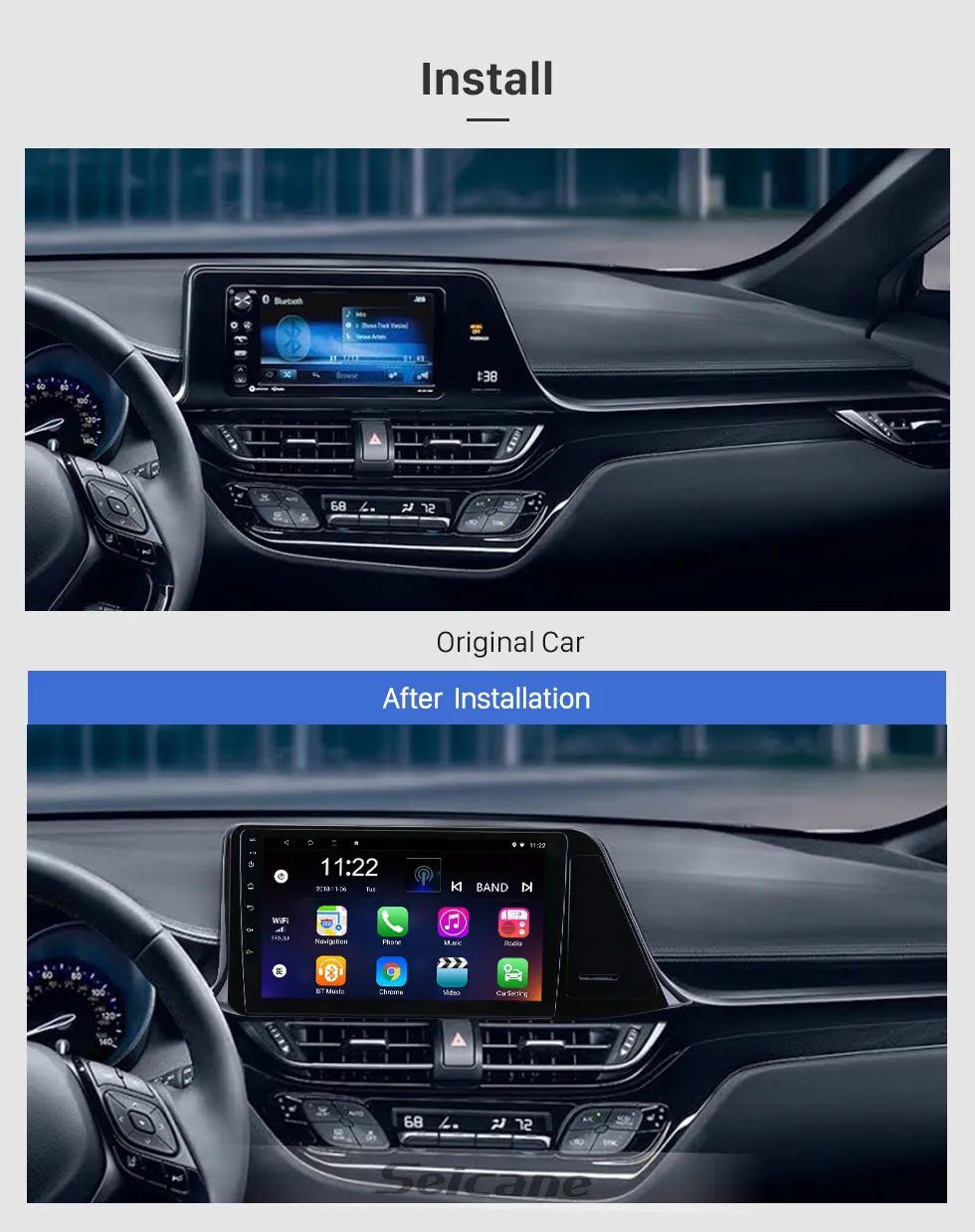 Cheap Seicane 9" Android 8.1 GPS Navigation Radio For 2016-2018 Toyota C-HR Left Hand Drive Multimedia Player 2