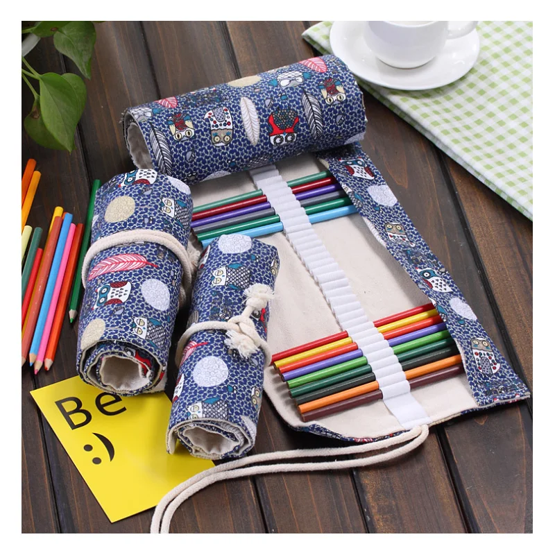 

36/48/72 Holes Pochette Stylo Transparent Canvas Pencil Case Sacchetto Della Matita Pensil Bag Trousse Kawaii Estuche Lapices