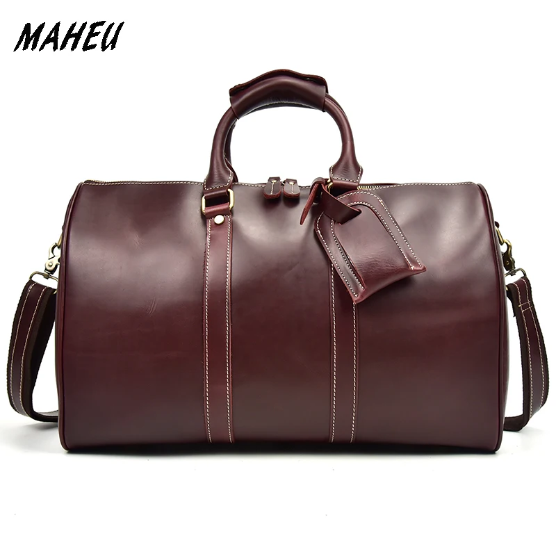 Womens Leather Weekender Duffel Bag