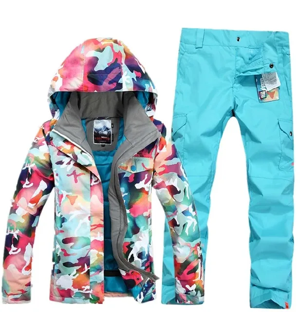 2017 gsousnow womens ski suit female skiing suit multicolour Camouflage