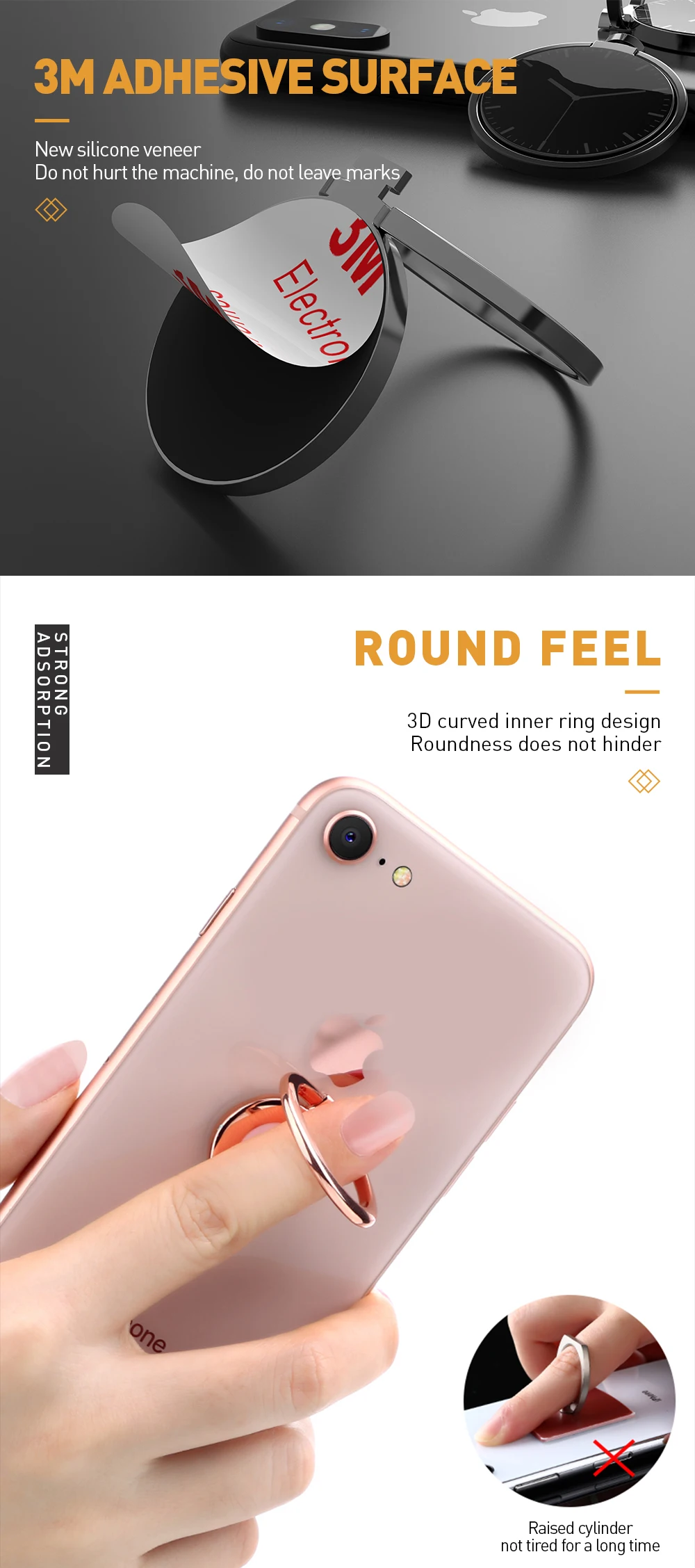 KEYSION Watch 360 degree metal Holder Finger Ring Mobile Phone Stand Holder For iPhone XS/Samsung/Xiaomi All Smart Phone Holder