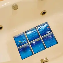 6 шт 13x13 см, с морским узором, 3D нескользящий, водонепроницаемый ванной Стикеры может 29