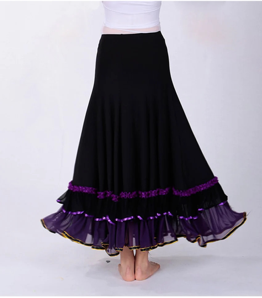 Юбка для фламенко, Женская юбка для бальных танцев, танцевальная юбка, стандартная юбка для танго