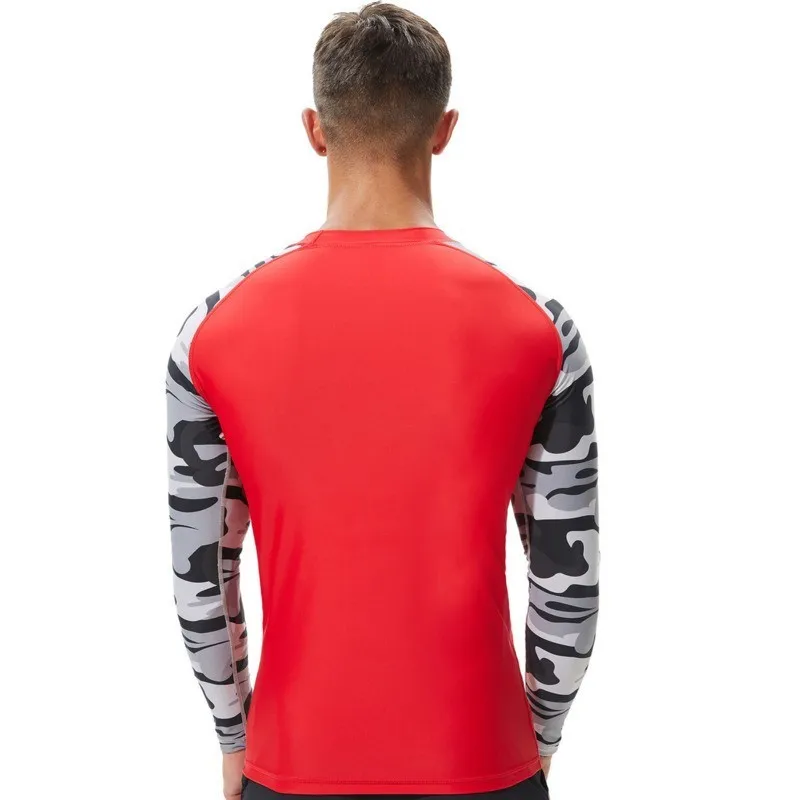 Camo Rashguard мужской купальник с длинным рукавом Rashguard Мужчины s плавание серфинг костюм парусный гидрокостюм для дайвинга Футболка для плавания ming быстросохнущая