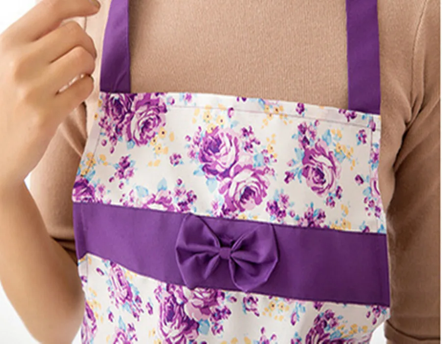 New Fashion Kitchen Apron for Men Women BBQ Cooking Baking Waist Aprons Sleeveless Floral Apron With Pocket Home Cleaning Tool