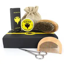 BellyLady Male Beard Care Set Beard Brush Beard Comb Beard Oil Beard Cream Scissors Grooming & Trimming Kit