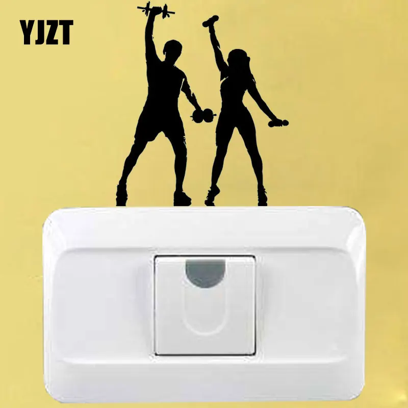 YJZT Girl Work Out Training Fitness Girls Room Decor Wall Stickers Switch Decals 8SS-2546 | Дом и сад