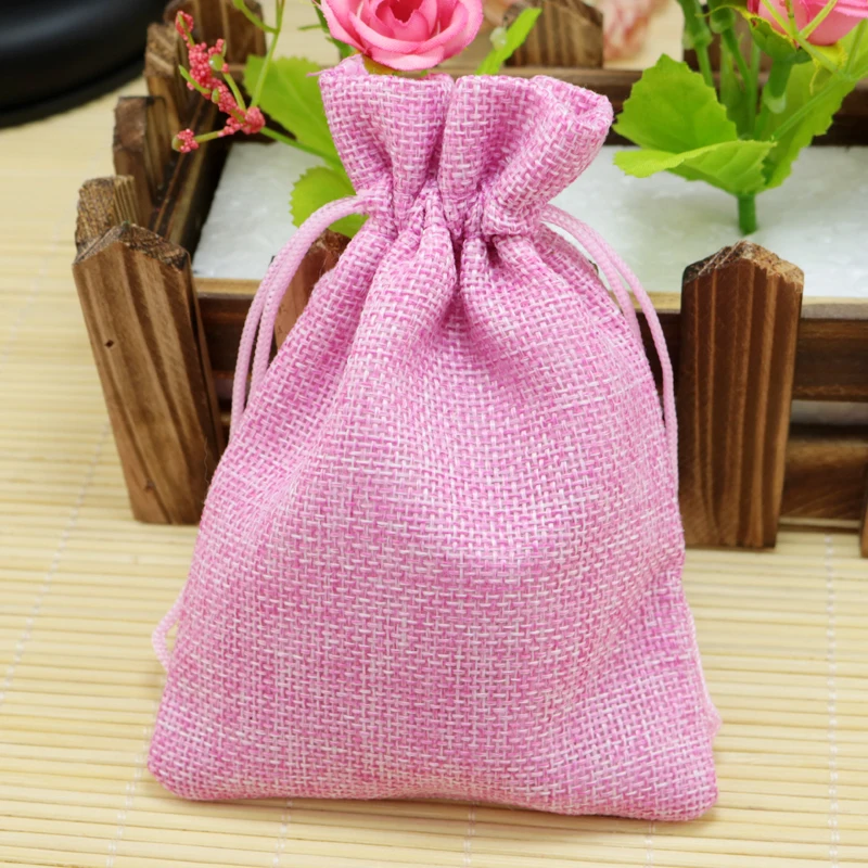 10 Pcs Jute Bags 10 x 13 cm Jute Bag Gift Jewellery Wedding Sachet Bags