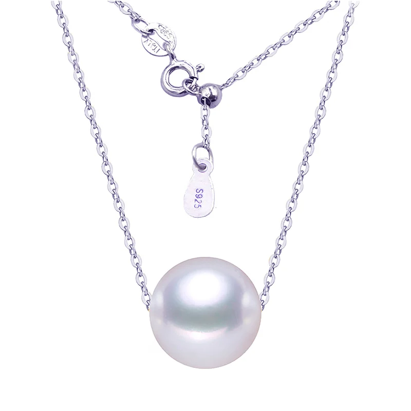 

Sinya Classical Choker Via 7-12mm Natural Round Freshwater Pearl Charm 18inch 925 Sterling Silver Y Style Chain Necklace Hot