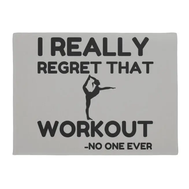 

New I Really Regret That Workout Doormat Funny Athletic Fitness Body Building Quote Door Mat Gym Rug Carpet Anti Slip Home Decor