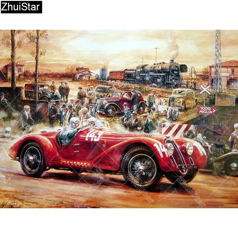 

Zhui Star Full Square Drill 5D DIY Diamond Painting "Racing car" 3D Embroidery Cross Stitch Rhinestone Mosaic Decor