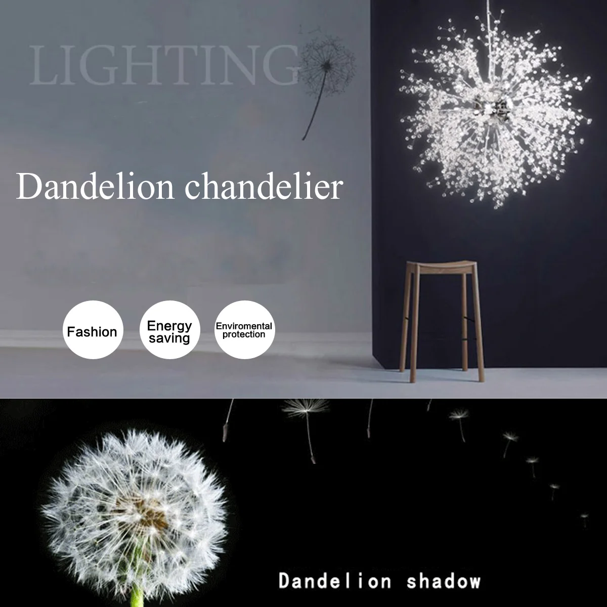 

LED Dandelion Chandeliers Lighting for Dining Room Exhibition hall Bedroom Living Room LED White Light Pendant Hanging Lamp