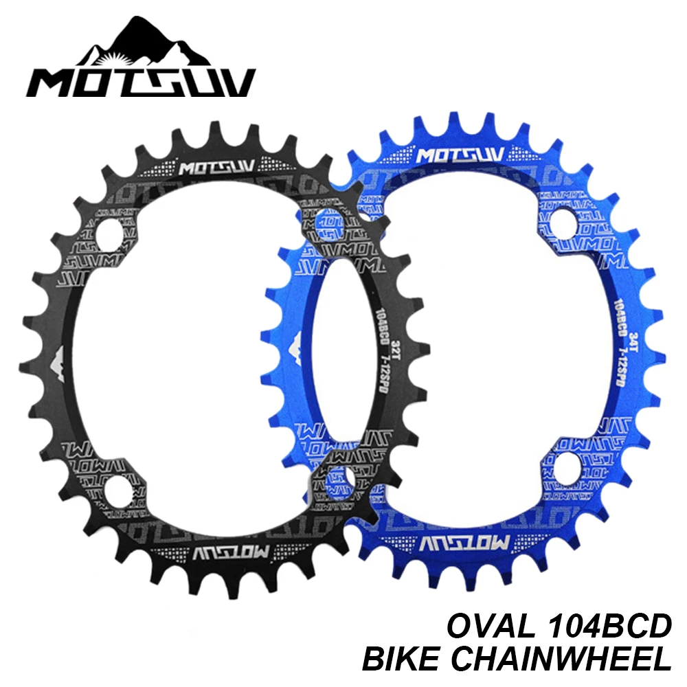

Bicycle Crank Chainwheel 104BCD Oval 32T 34T 36T 38T Chainring Narrow Wide MTB Road Bike Single Sprocket Crankset Bike Parts