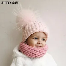 Младенца вязания крючком оформление костюм шапки с пельц топ встроенная дети аксессуары зима детские шапки шапки вязать шапки