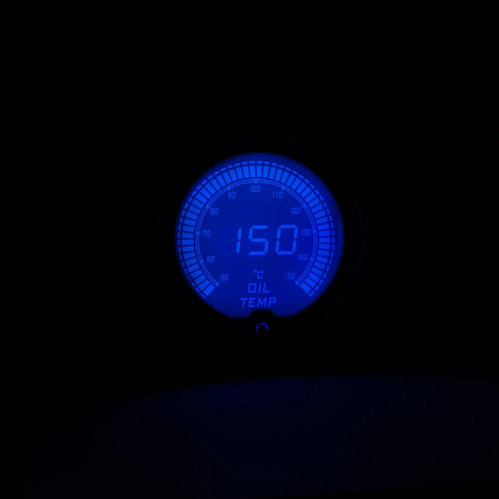 " 52 мм EVO цифровой Авто Датчик температуры масла 50-150Celsius 12V автомобильный масляный Температура измеритель ЖК-дисплей 7 цветов отображения YC100112