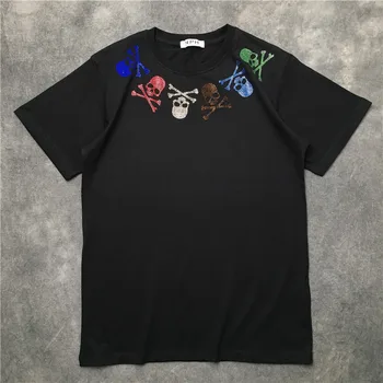

New Novelty 2019 Men Diamond Skull Bone T Shirts T-Shirt Hip Hop Skateboard Street Cotton T-Shirts Tee Top kenye S-XXL #K35