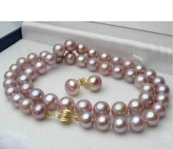

Prett Lovely Women's Wedding shipping> >7-8MM Natural Lavender akoya cultured pearl GP Earrings necklace Set 18"