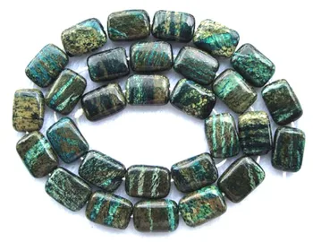 

Natural Green Dragon spar Jasper Flat Rectangle 10*14mm Loose Beads For Jewelry Making DIY Bracelet Necklace Earrings