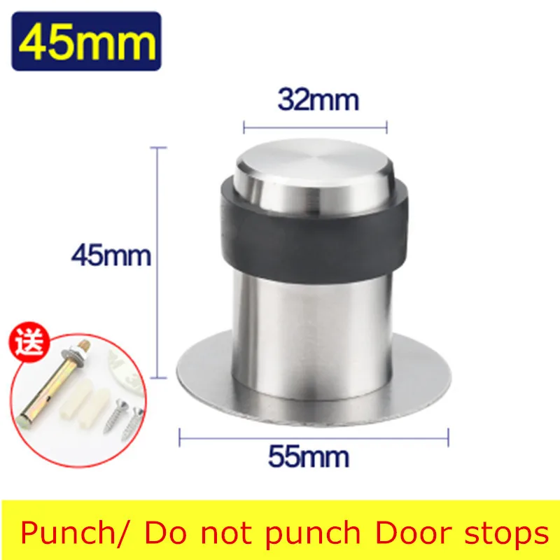 Double Use Door Stops with 3M Glue or Screws Suction Anti-Collision Stainless Steel Rubber Stopper Turtle Has Binding Resistance