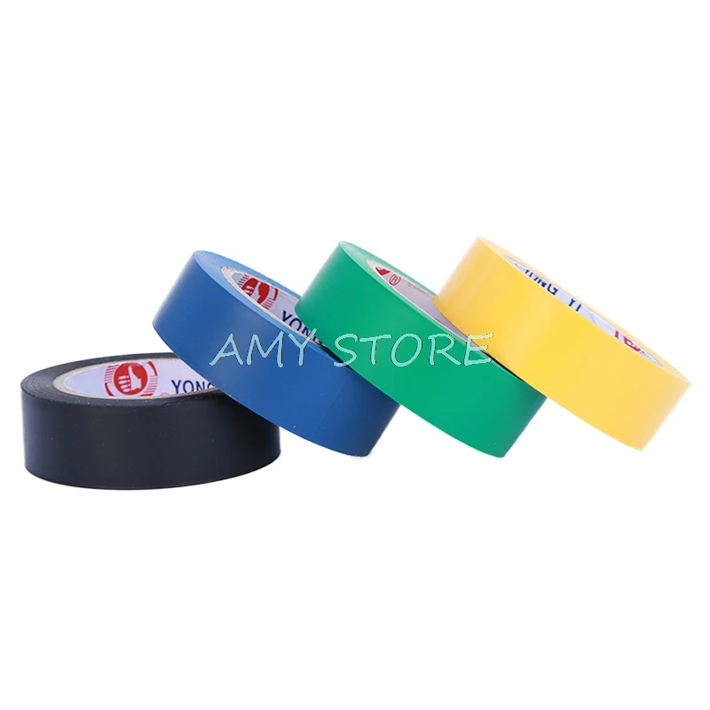 1Pc PVC 18mm Electric Wire Cable Wrap Insulation Electrical Adhesive Tape Flame Retardant Connect Waterproof High-Temp 18M Roll