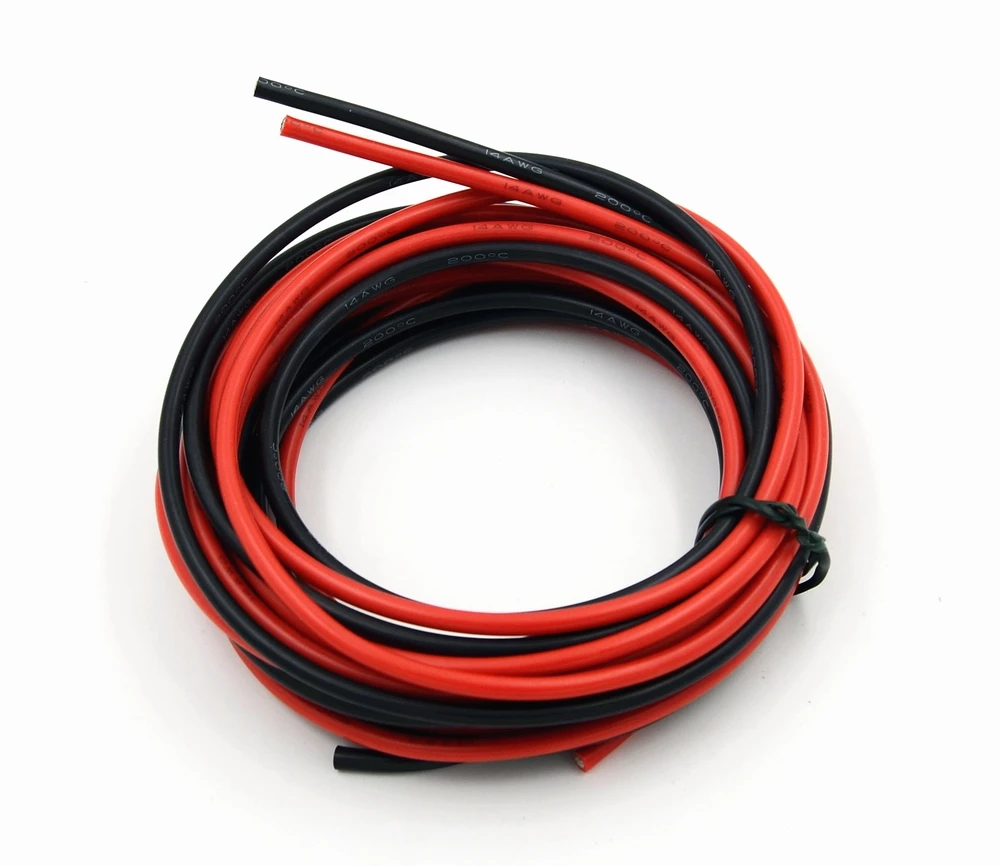 14 AWG силиконовый провод Hook Up Провода кабели 3 м черный и 3 м красный гибкий луженый медный провод высокая термостойкость