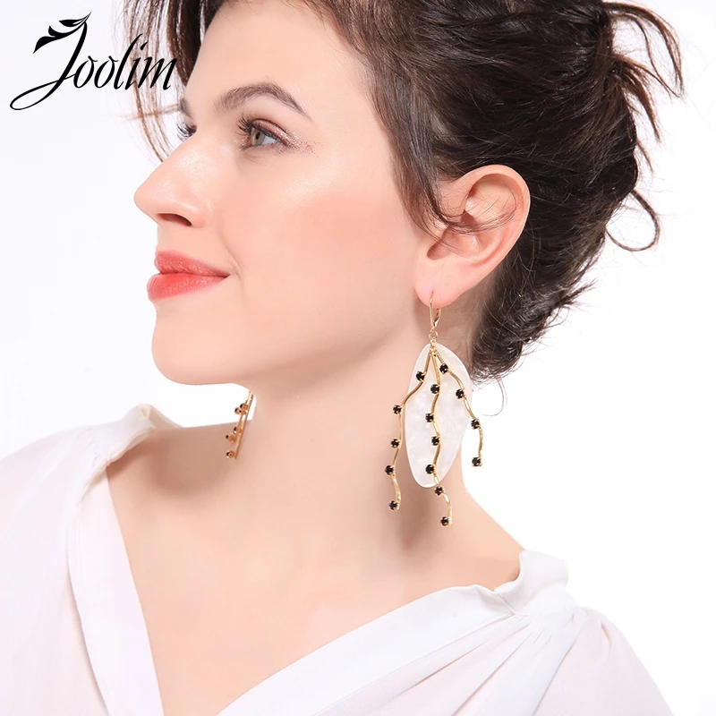 

JOOLIM High Quality White Green Red Resin Statement Earring Drop Earring Party Earring