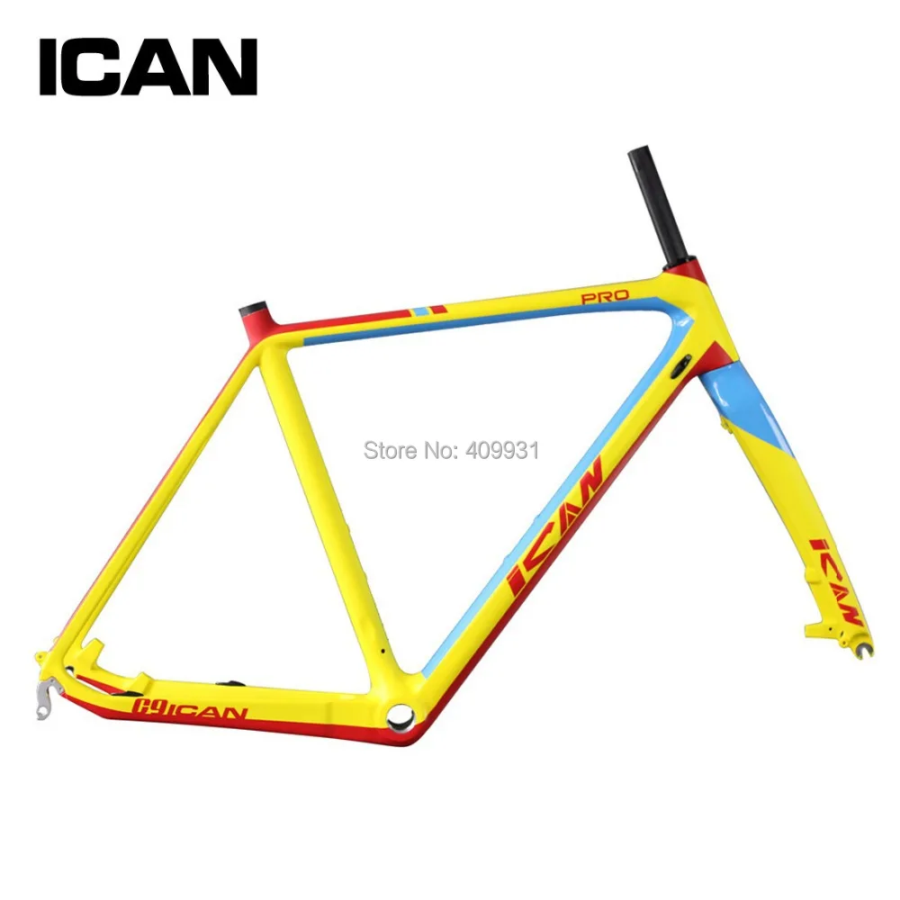 ICAN BIKES Top rated carbon frame BMX disc cyclocross bike frame di2