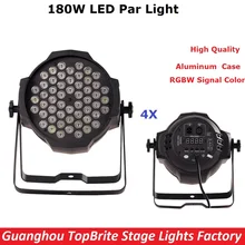 4Pcs/Lot2017 New Design Aluminum Case 180W LED Par Lights High Quality 54X3W RGBW Signal Color LED Flat Par Cans Fast Shipping
