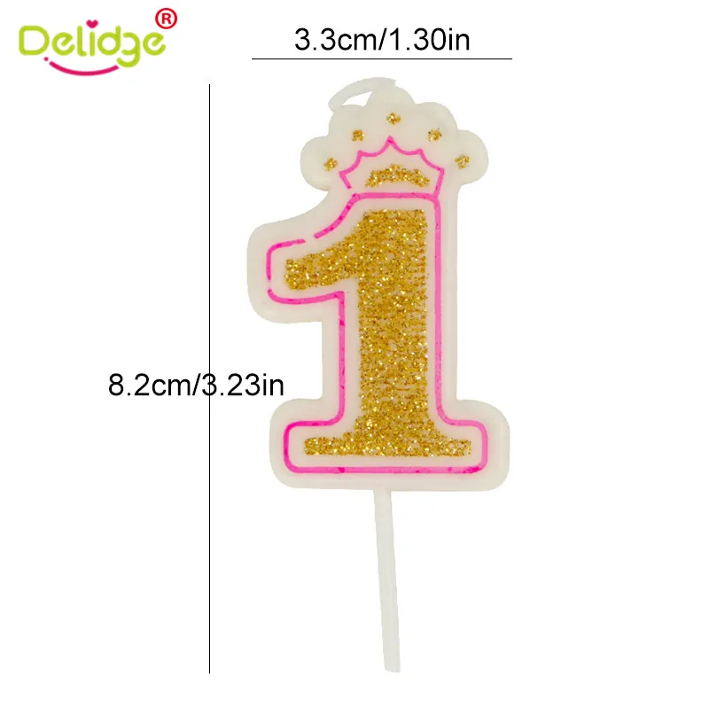 День рождения свечи с цифрами блестящая золотисто-розовая Свеча в форме короны для детей Девочки Мальчики День рождения торт Топпер вставка украшения