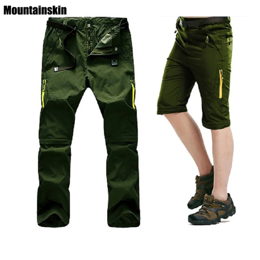 

5XL Mens Summer Quick Dry Removable Pants Outdoor Sport Waterpoof Brand Shorts Hiking Trekking Thin Male Fishing Trousers VA025