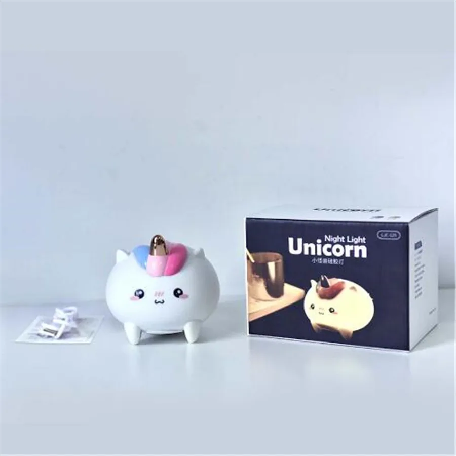  LED Unicorn Silicone Night Light Touch Sensor Baby Mood Light Nursery Lamp Children Gift Bedroom De - 32951899395