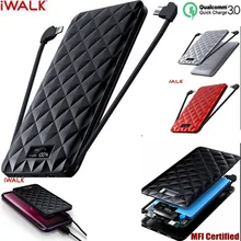 Зарядное устройство iWalk, 10000 мА/ч, быстрая зарядка, 3,0 с типом C, MFI, 8-контактный кабель для iPhone XS, 8, Xiaomi, Oneplus, samsung, S10, huawei, зарядное устройство