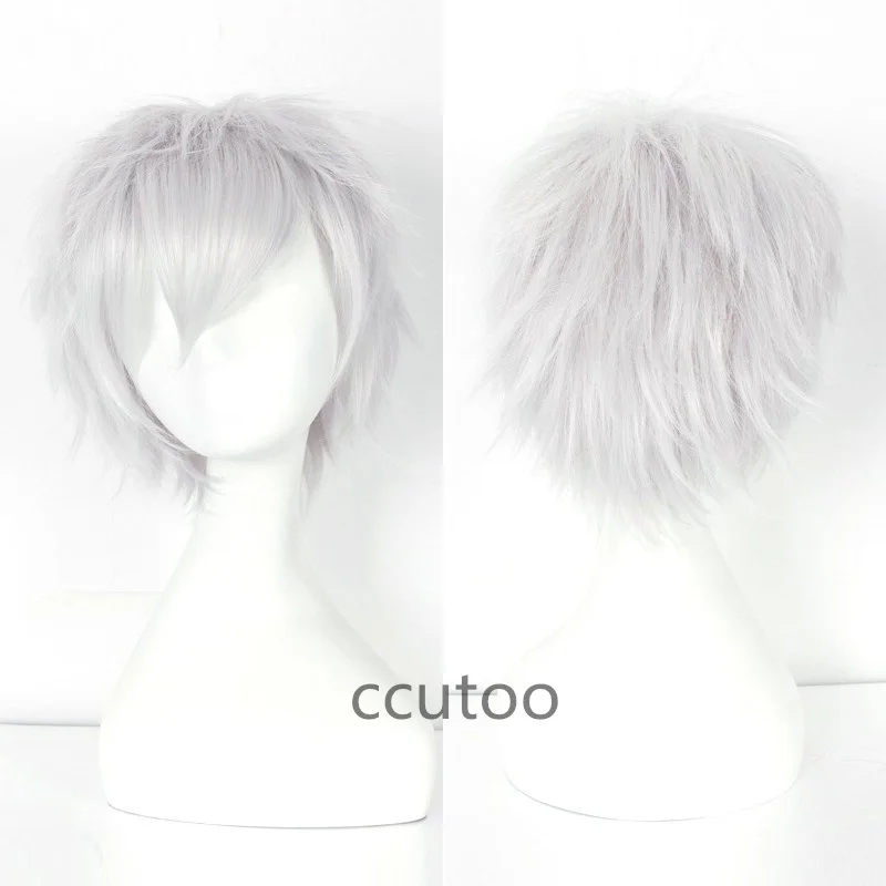 Ccutoo синий короткий пушистый слоистый 30 см Дата живой Shido Itsuka синтетические волосы Косплей Полный Парики Термостойкое волокно - Цвет: Серебристый серый